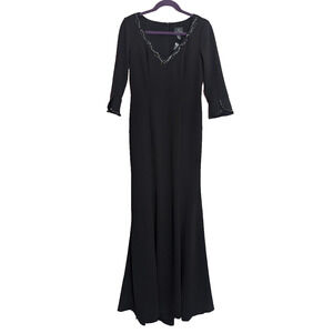 NwoT Adrianna Papell Black Embellished Formal Dress Gown Size 6 C1